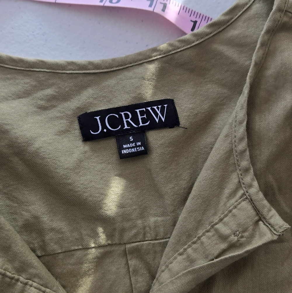 J. Crew Green Utility Pullover Blouse Top Small - Picture 9 of 9